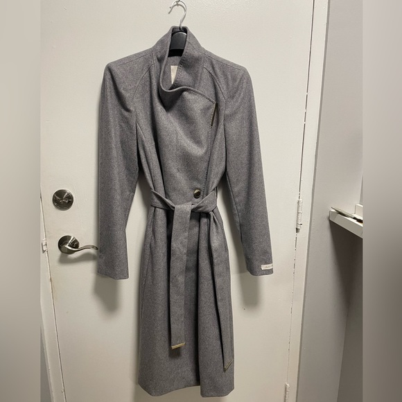 ted baker grey wrap coat